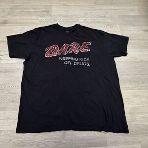 D.A.R.E. Keeping Kids Off Drugs Graphic T-Shirt XXL Black Cotton